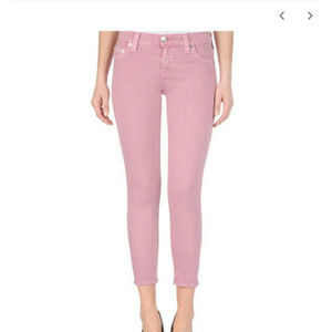 True Religion Jeans Womens 25 Pink Super skinny low rise cropped fraye Casey EUC